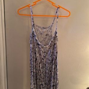 Gray tank with adjustable straps, Lilac, peach and green colors, super soft